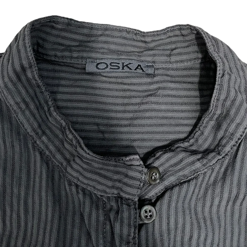 OSKA | Grey Oversized Long Sleeve Button Down Tunic Top - Picture 4 of 13